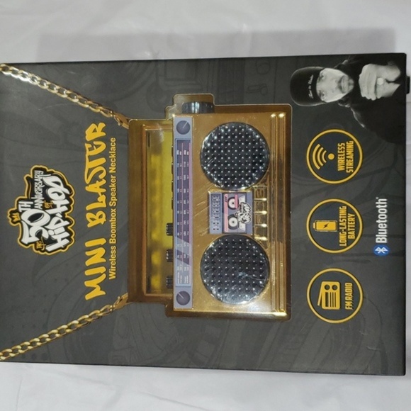 Hip hop 50th anniversary Wireless boom box speaker‎ mini blaster necklace new - Picture 6 of 12